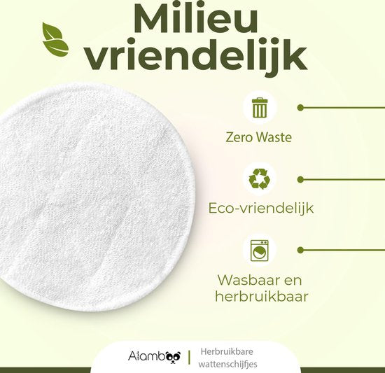 12 Stück wiederverwendbare Baumwollpads - Waschbare weiche Baumwollpads - Nachhaltig & Bio - Inklusive Wäschesack