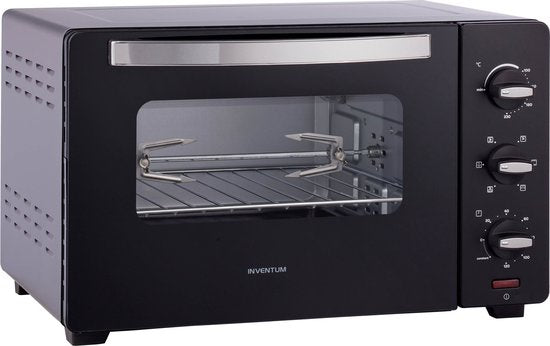 Inventum OV307B Freistehender Backofen – 30 l – Heißluft – Drehspieß – 100–230 °C – 5 Backstufen – Schwarz
