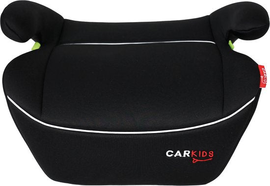 Carkids I-Size Sitzerhöhung Alex – Entspricht der Norm I-Size R-129 – Für Kinder von 125–150 cm – Abnehmbarer und waschbarer Bezug – Flexible Montage – Schwarz/Weiß