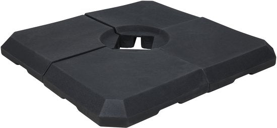 AXI Sonnenschirmständer, 4-teilig, befüllbar – Schwarz – 99 x 99 x 10 cm – Für Schwebeschirme bis 2,5 x 2,5 m oder 3 m Durchmesser – Mit Tragegriff – Kunststoff