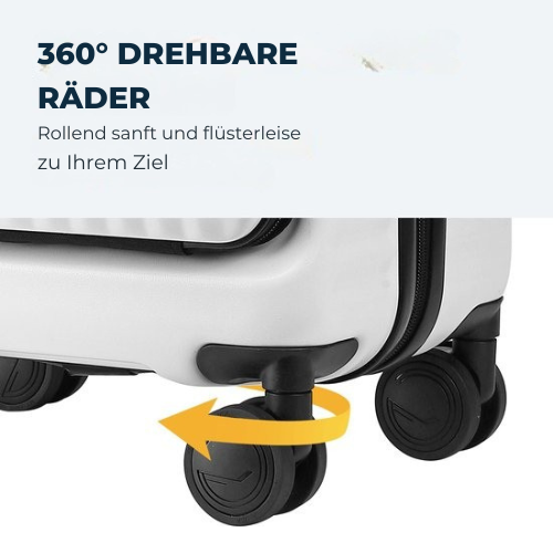 Pathsail - Handgepäck Koffer mit Fronttasche - inkl. TSA-Schloss & Spinner-Räder - Leicht - Weiß