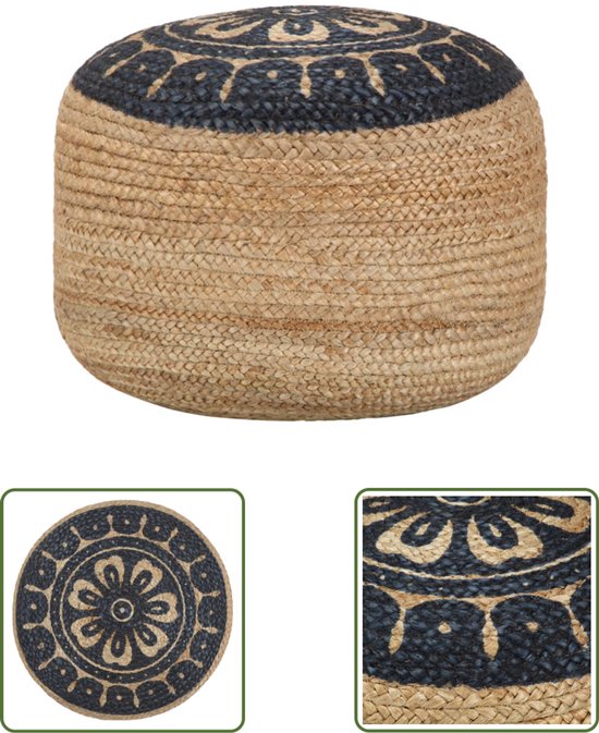 vidaXL – Sitzkissen – handgefertigt – 45 x 30 cm – Jute – blau