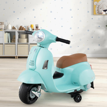 Coast Vespa Kindermotorrad – 6 V, elektrisch – mit LED und Sound – grün