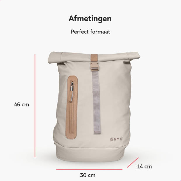 ONYX Rolltop Rucksack 25 bis 40L - Mit Laptopfach - Verstellbarer Rucksack - Reisetasche - Wasserdicht und strapazierfähig - Sand