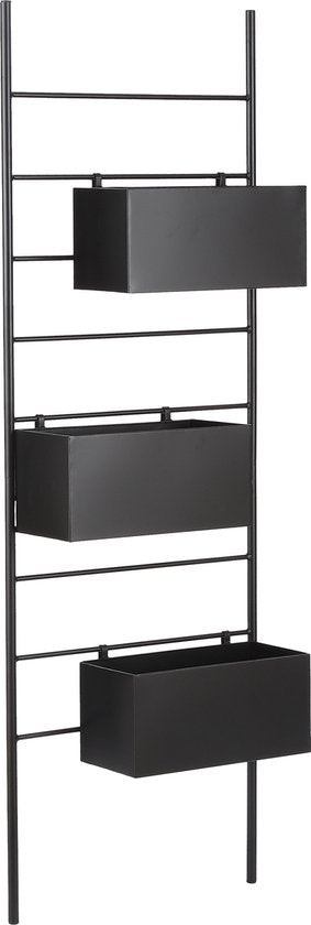 Mica Decorations Dani Pflanzenständer für draußen - L54 x B20 x H160 cm - Metall - Schwarz