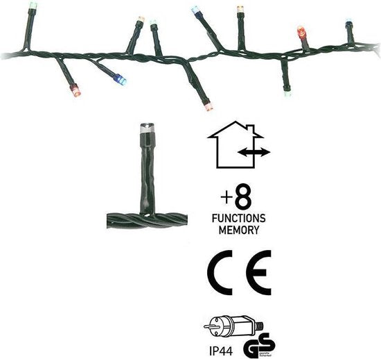 Weihnachtsbeleuchtung mit Mikroclustern – 1000 LEDs – Mehrfarbig – 20 Meter – 8 Leuchtmodi