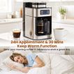 Northix Kaffeemaschine mit Mahlwerk – 8 Tassen – 1 l – Timer – Schwarz/Silber