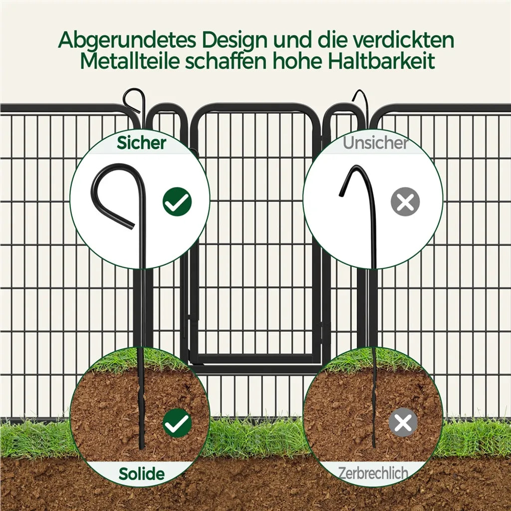 Yaheetech Welpenauslauf 8 Elemente 100 x 68 cm – Schwarz – Zusammenklappbarer Hundeauslauf mit Tür für Welpen und kleine Haustiere