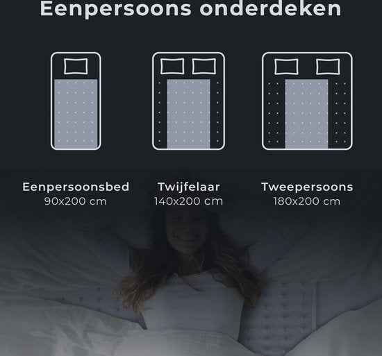 STAUS&BACH CozySnug - Elektrische Unterbettdecke für 1 Person (100W) - Wärmedecke mit 6 Heizstufen und Timer (2, 4 und 6 Stunden) - Waschbare Decke - 150x80 cm - Grau