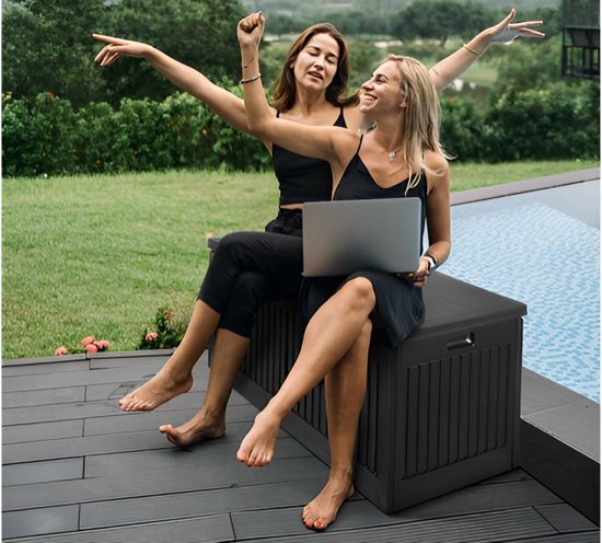 Hortensus Storage Box & Bench - 270 Liter - Wasserfest