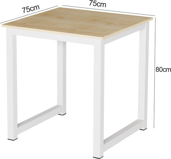 VDD - Schreibtisch - 75 cm x 75 cm - Holz - Weiß/Braun