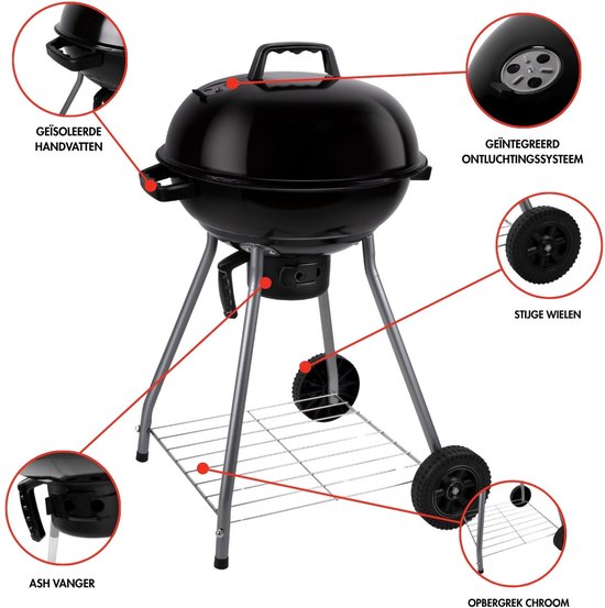 alpina Grill – Kugelgrill – BBQ – mit Deckel – Ø 45 cm – Holzkohle
