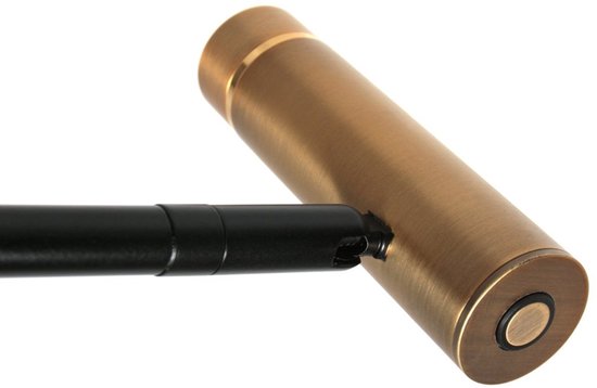 Stehlampe Lumo 4607BR – moderne schwarze Leselampe mit bronzefarbenen Akzenten, höhenverstellbar und dimmbar, Mexlite