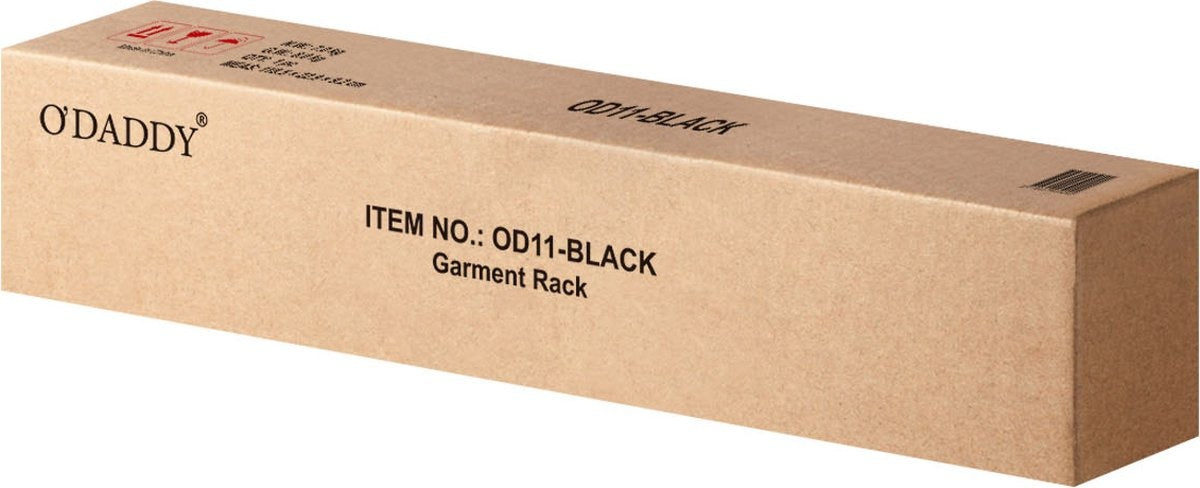 O'DADDYÂ® Kleiderständer auf Rädern - Garderobenständer - Ausziehbare Hängestange - Stabiles Design - Stabil bis zu 130kg- Metall - Schwarz