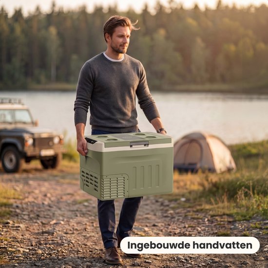 Auronic Electric Cool Box - Kompressor - 30L - 12V und 240 Volt - Campingkühlschrank - Frigobox Auto - Grün