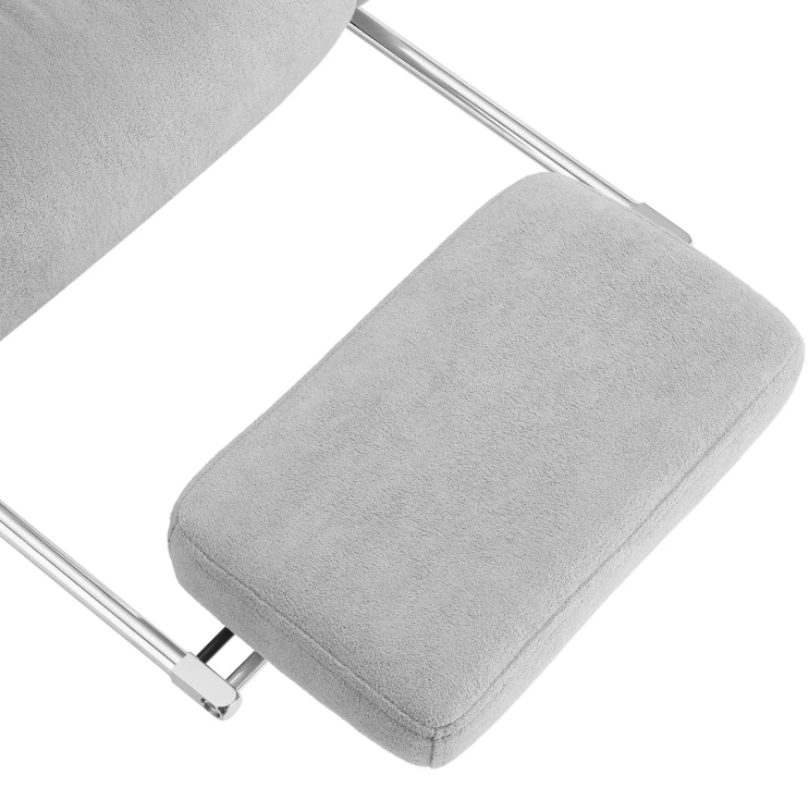 tectake Bürostuhl Jillien mit Fußstütze - Ergonomisch - Velours - Grau