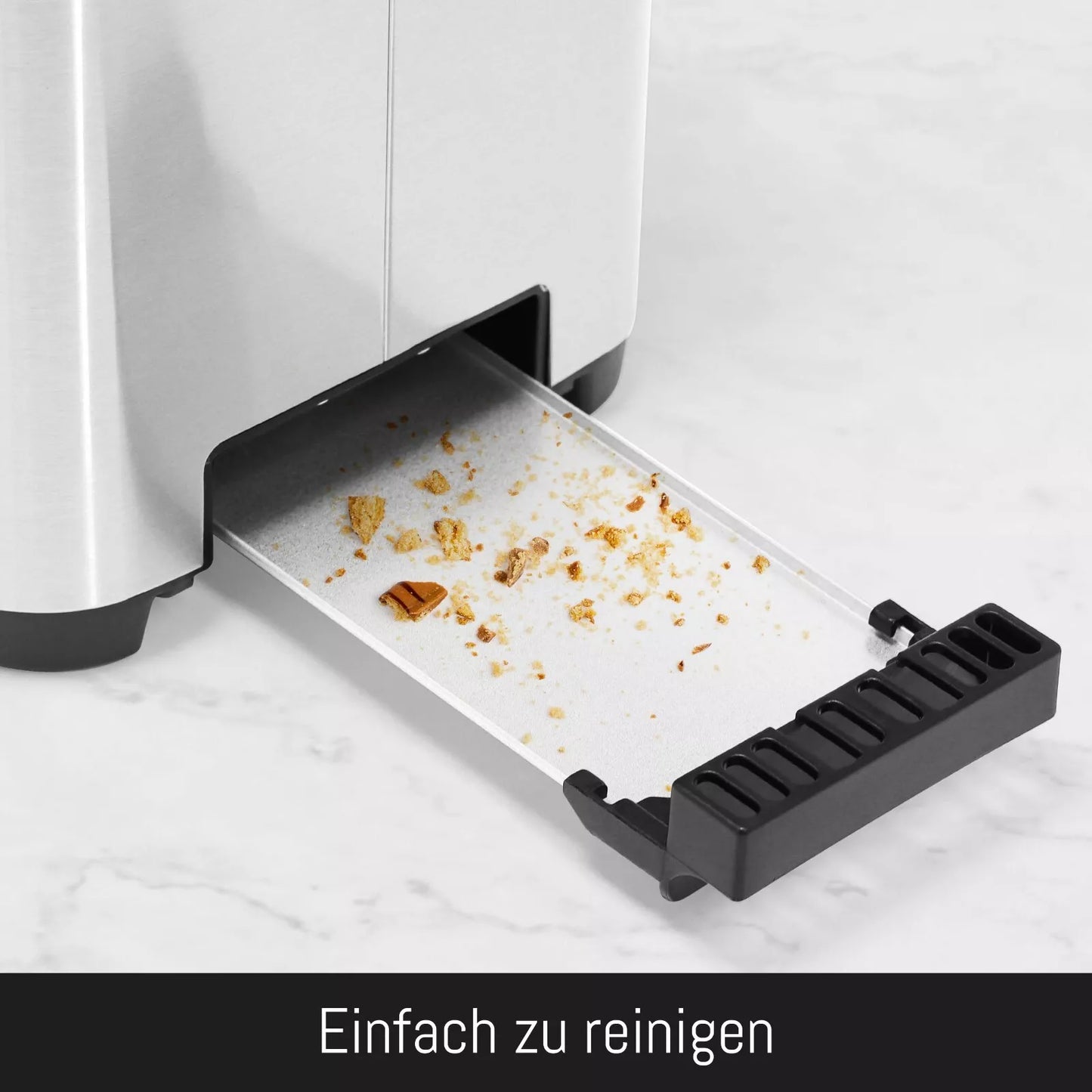 LEBENLANG Toaster - Touchscreen LED-Display - 4 Scheiben mit Brötchenaufsatz - 7 Bräunungsstufen - 1400 W - Silber