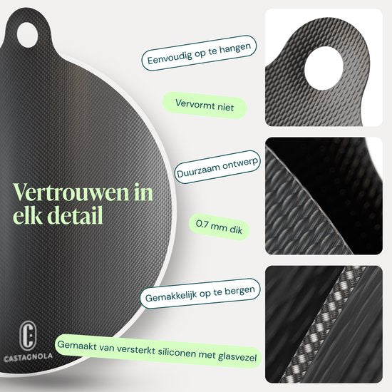 Castagnola Induktionsschutz – Hitzebeständiger Topflappen bis 280 °C – Abdeckplatte für Kochfeld und Induktionskochfeld – Rutschfeste Topflappen-Unterlage – 4er-Set: 1 x 18 cm, 2 x 22 cm und 1 x 24 cm