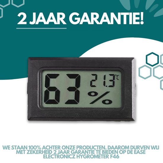 Ease Electronicz Hygrometer - Wetterstation - Luftfeuchtigkeitsmesser - Raumthermometer - Inklusive Batterien