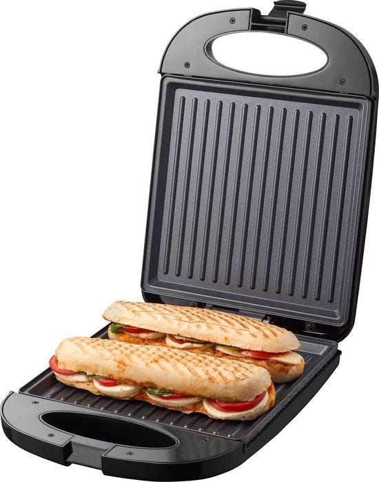Tomado TGS4000B - XXL-Sandwicheisen - 4 getoastete Sandwiches - Toaster - Panini-Grill - PFAS frei - 1200W - Schwarz