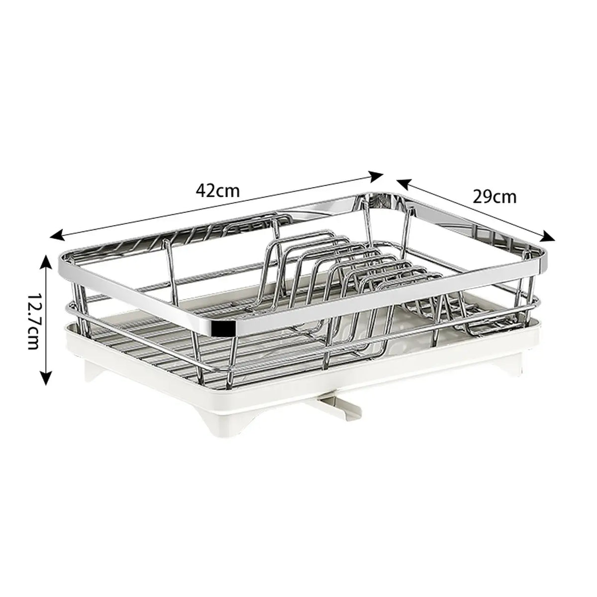 Maxcook Abtropfgestell mit Auffangschale – Edelstahl – 42 x 29 x 12,7 cm