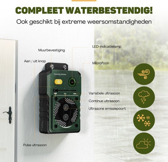 Vulpes Goods® Pets - Ultraschall-Antibellgerät PRO - Deluxe Hundetrainer - Wiederaufladbar - Automatischer Betrieb - Kein Schock - Wasserfest - Für alle Hunde - Innen & Außen - 15m Reichweite - 3 Stufen - Antibellen - Hundetrainer