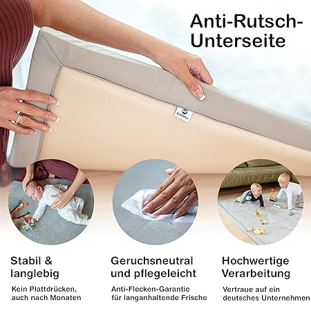 BabybeFun Faltbare Babybox 150x180 cm - Grau - Stabile und flexible Box für Babys und Kleinkinder - Sicheres Spieltor und Absperrgitter