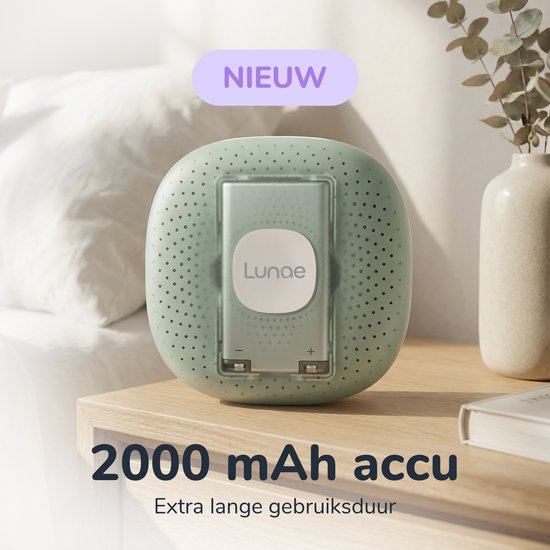 Lunae White Noise Machine 2026 – Gerät für weißes Rauschen mit Nachtlicht – Geeignet für Babys, Kinder und Erwachsene – Schlafhilfe für Babys – Schlaftrainer für Kinder – Mintgrün
