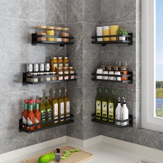 Noswo Kräutergestell hängend - Kräutergestell für Kräutertöpfe - Küchenregal hängend - 50 cm - Schwarz