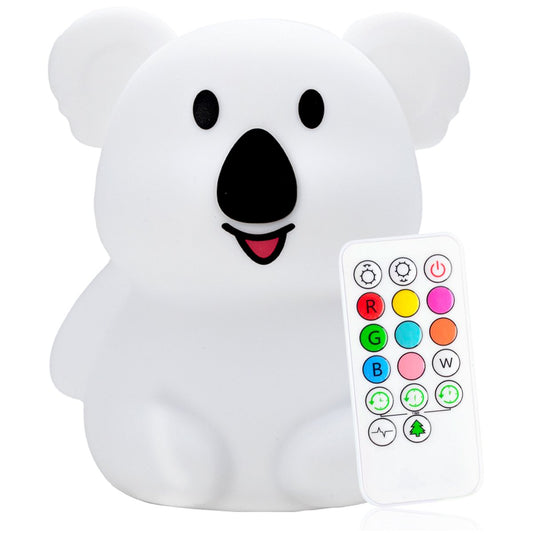 Sleepy Friends Koala Nachtlicht Kinder - LED 8 Farben - USB Wiederaufladbar - Dimmbar - Touch & Fernbedienung - 95x97x100 mm