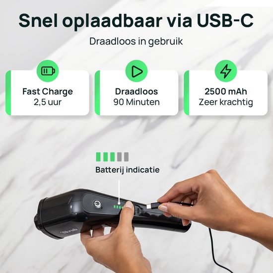 Skrub Elektrische Reinigungsbürste - Schrubber mit Griff für das Badezimmer - 8 Aufsätze