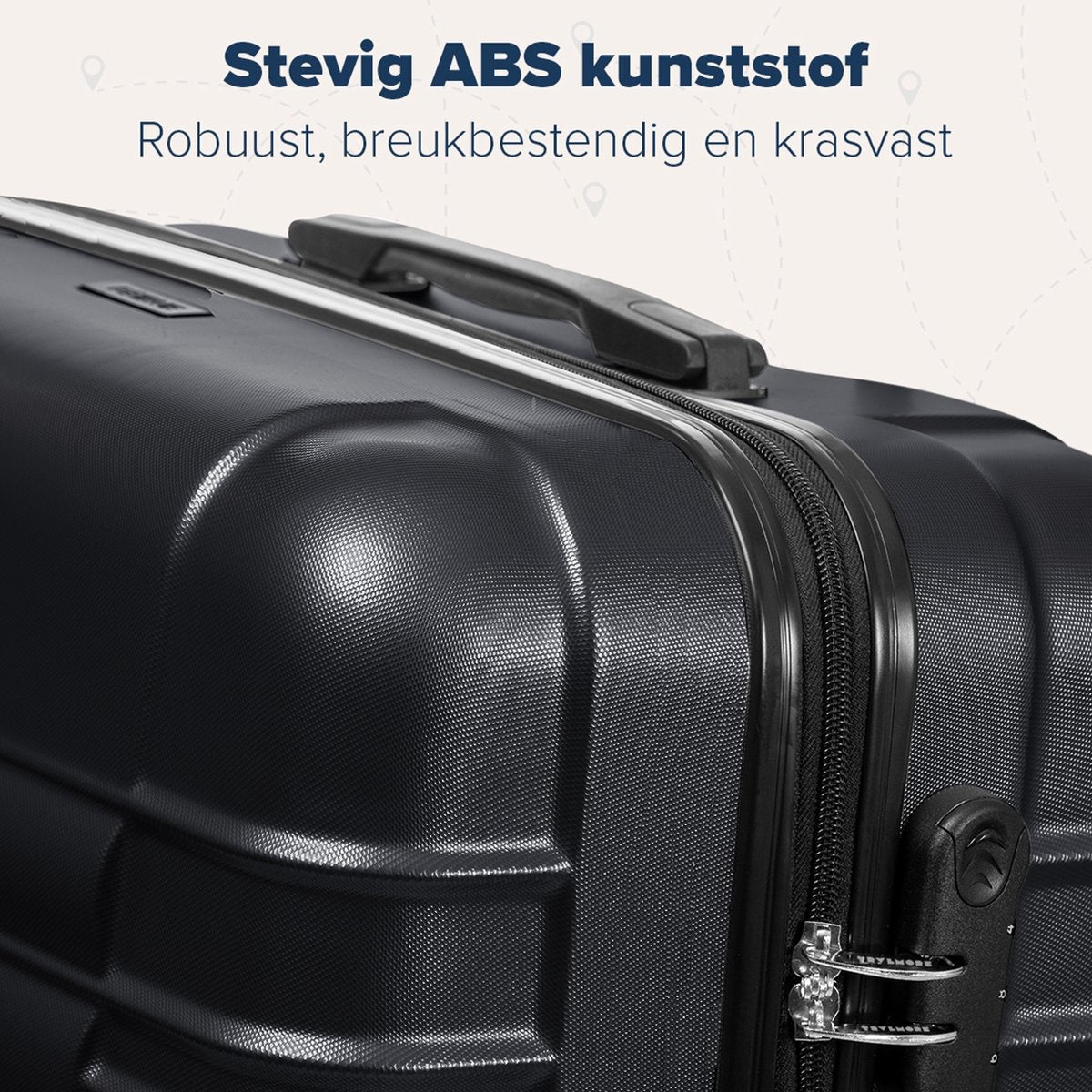 TRVLMORE - Kofferset - 2 Stück - 38L (Handgepäck) + 110L - Schwarz