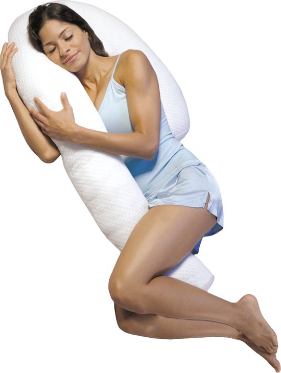 Dreamolino Swan – ergonomisches Kissen für Seitenschläfer – 7-in-1-Komfortkissen – stützt und wirkt stabilisierend – Schwangerschaftskissen – Stillkissen – atmungsaktives Körperkissen