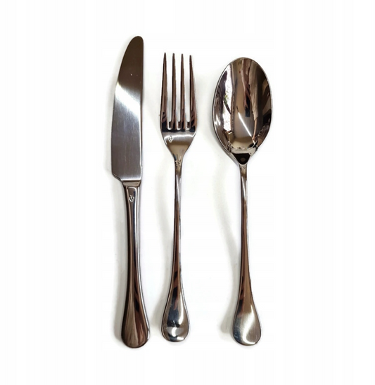 Rosenthal Besteckset 3-teilig (Messer 22 cm, Gabel 20 cm, Löffel 20 cm) - Silbergrau, Edelstahl