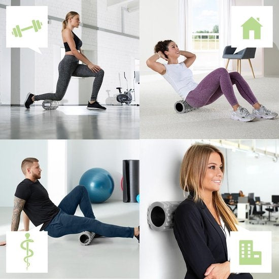 tectake - Yoga-Massagerolle Schaumstoffrolle grau -402845