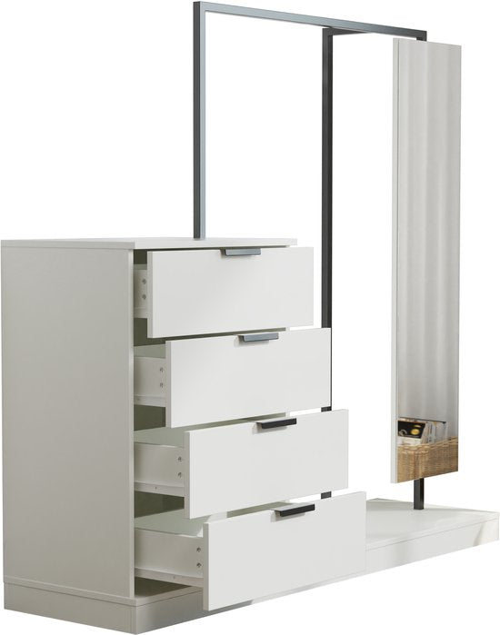 Kleiderständer – Kommode mit Spiegel – Kleiderschrank – Aufbewahrungsschrank für Kleidung – Hängeschrank für Kleidung