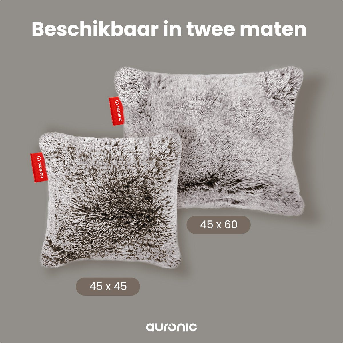 Auronic Heizkissen - Teddy - 45x45 - Wiederaufladbar - Elektrisches Kissen - Infrarot - Grau
