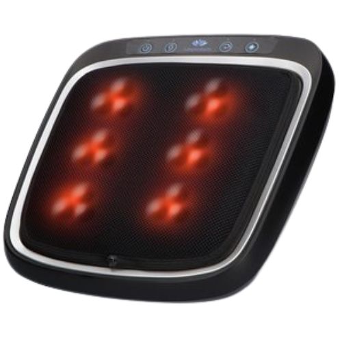 Lifeproducts - Fußmassagegerät Shiatsu - 18 beheizte Massageköpfe - Infrarotwärme - Schwarz