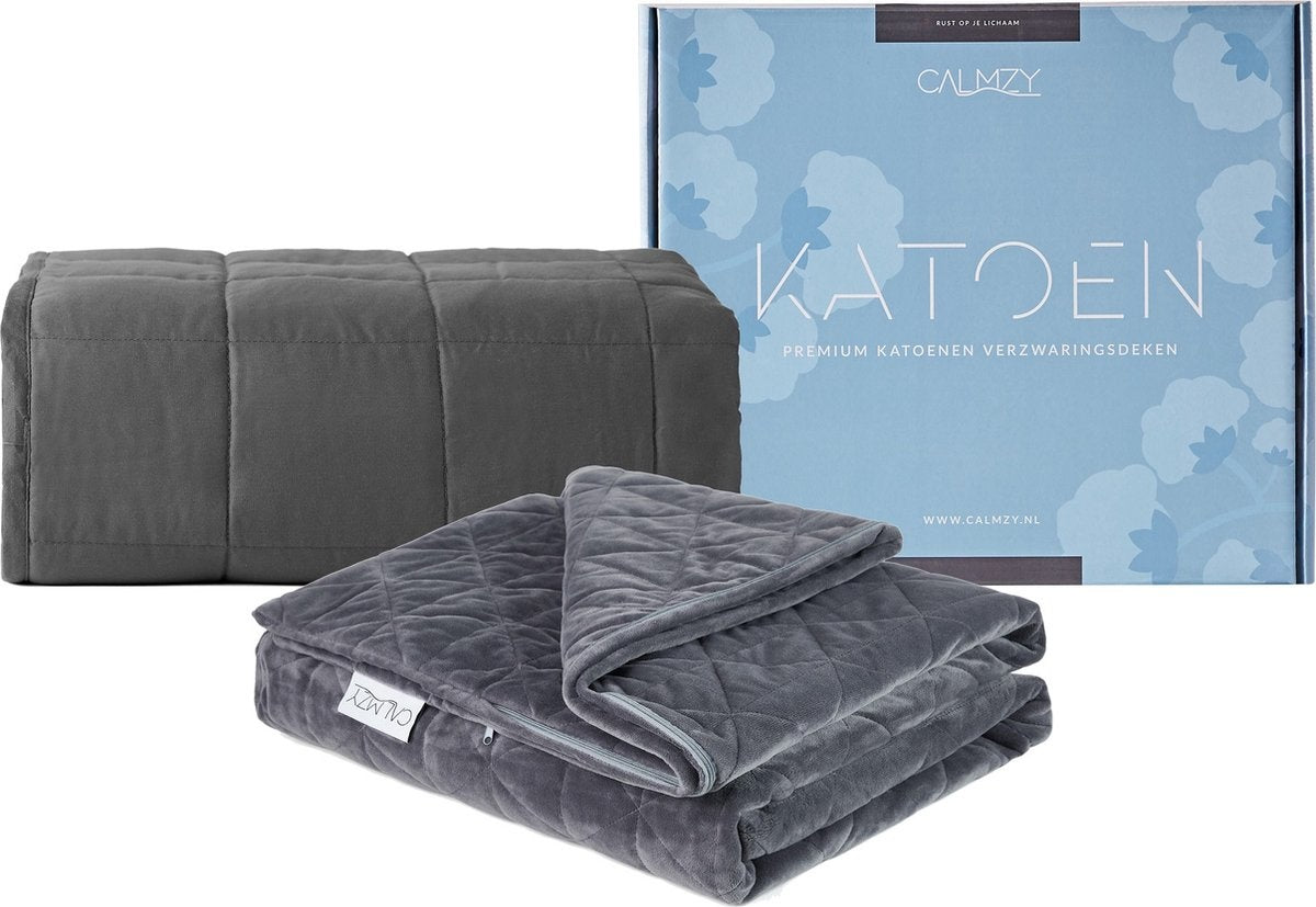 Calmzy Verdunkelungsteppich Bundle 7 kg - - Verdunkelungsteppich & Verdunkelungsteppichbezug - 150 x 200 cm - Holzkohle