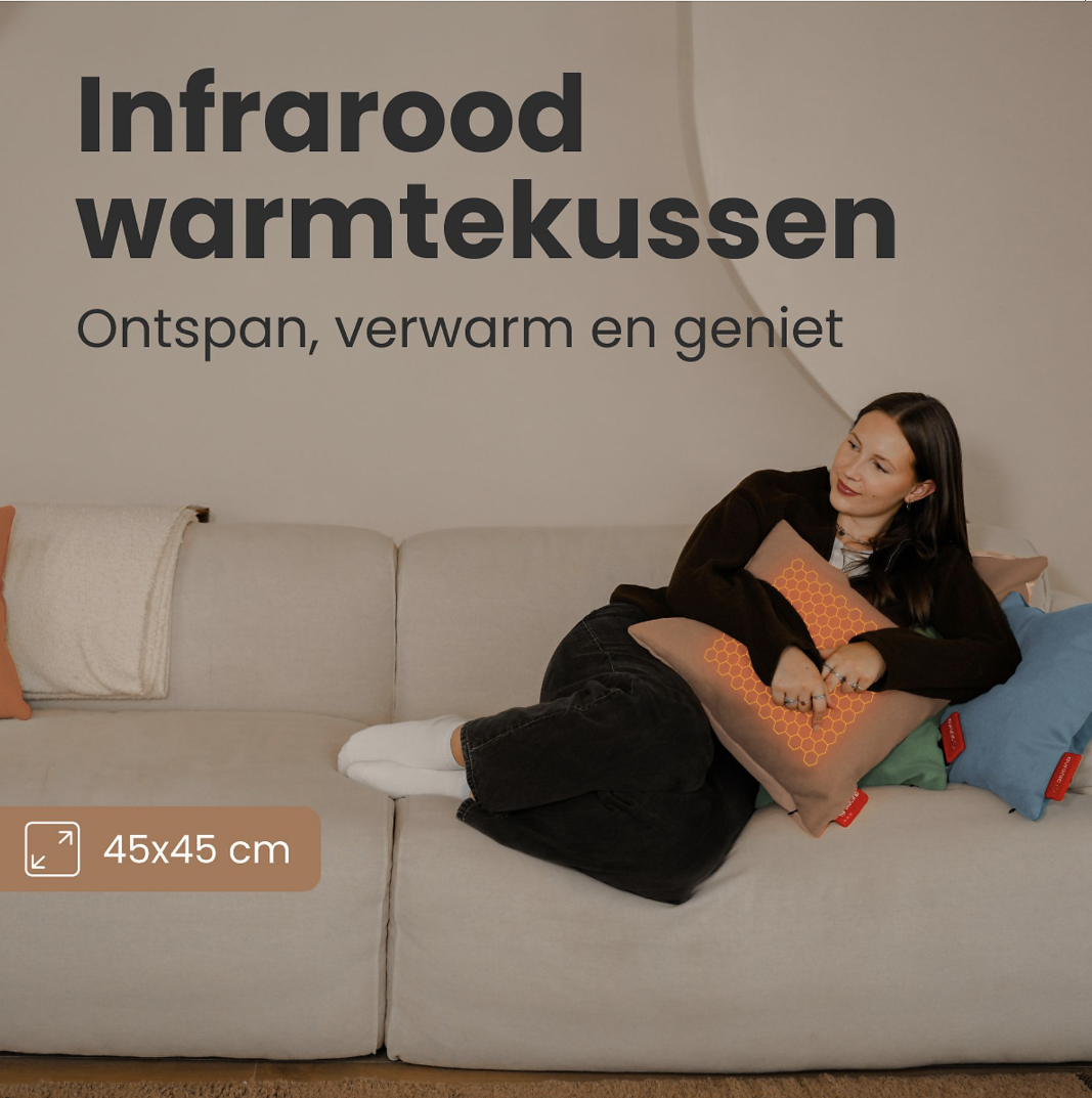 Auronic elektrisches Wärmekissen Infrarot Classic 45x45 cm - wiederaufladbar - 3 Wärmestufen - altrosa