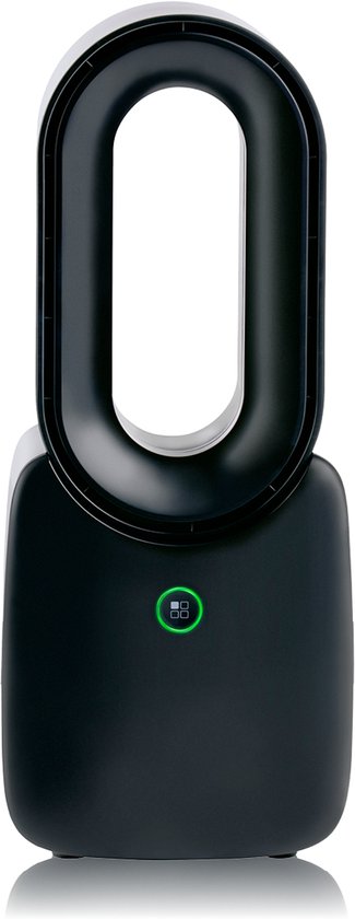 Lifetime Air Bladeless Fan - Leiser Ventilator mit drei Geschwindigkeiten - Kabelloser Tischventilator - Tischventilator mit LED-Stimmungslicht - USB-C wiederaufladbar - Kompaktes Design - 5W - Schwarz