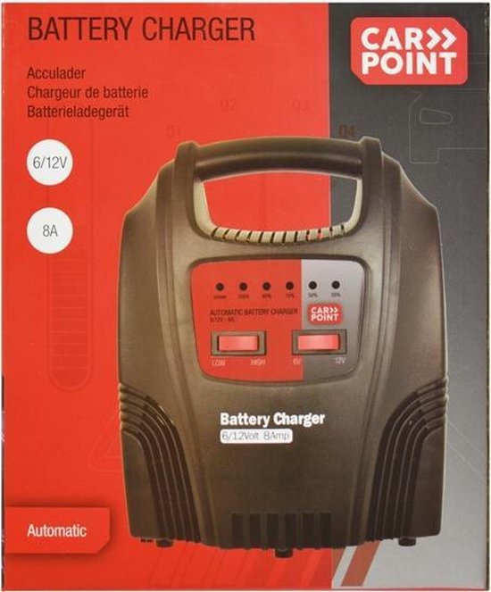 Carpoint Auto-Batterieladegerät 8 A, 6–12 Volt – Batterieladegerät für Auto oder Motorrad