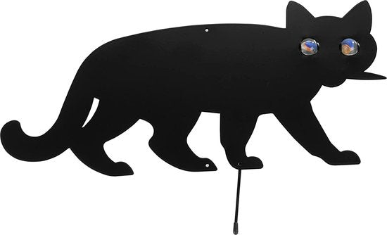 Maximex Vogelscheuchen-Set für Katzen, 2er-Set, vertreibt unerwünschte Gäste aus dem Garten, aus schwarz lackiertem Metall, mit funkelnden Kugeln, Maße (B x H): 37 x 24 cm