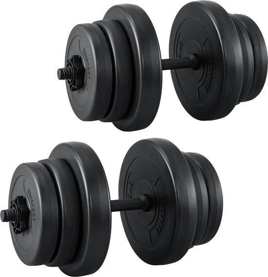 Hantelset / Kurzhanteln 40 kg - 2-teilig - Sandgefüllt - Halterung mit Star Clips