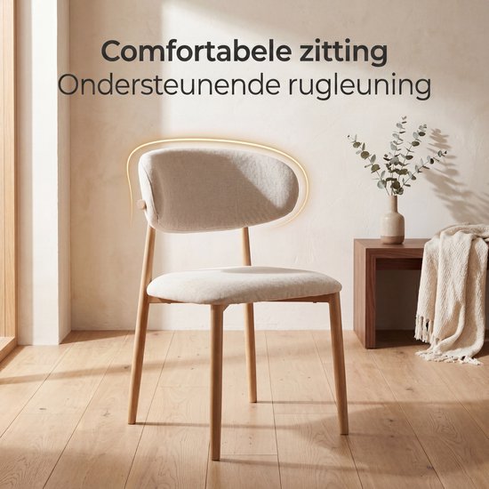 Bayt Japandi Esszimmerstühle – 2er-Set – Beige