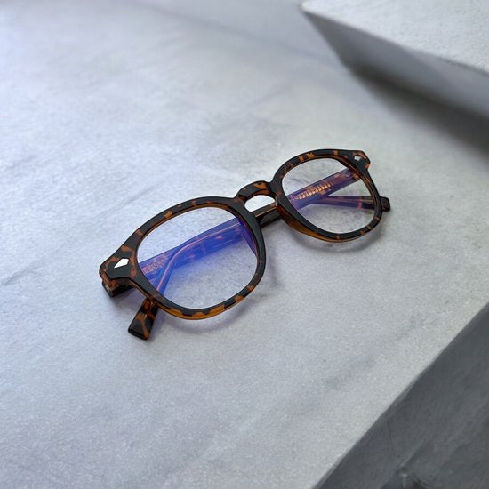 Blaulichtfilterbrille ohne Sehstärke, ORANGE-BRAUNES Tiger-Gestell | Damen | Blaulichtbrille | Computerbrille