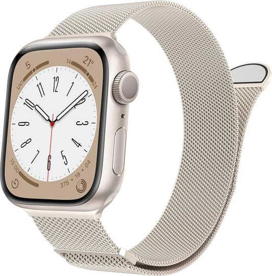 Podec Smartwatch Magnetisches Edelstahlarmband Silber passend für Serie 1/2/3/4/5/6/7/SE