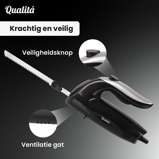 Qualitá® Elektrisches Messer - Elektrisches Brotmesser Fleischmesser - Brotschneidemaschine