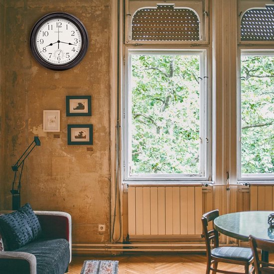 Air Outdoor Uhr - Wasserdicht - Gartenuhr - Retro Uhr - Bahnhofsuhr doppelseitig - Wanduhr
