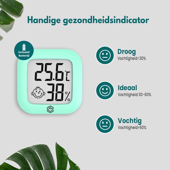 Ease Electronicz Hygrometer - Wetterstation - Luftfeuchtigkeitsmesser - Thermometer für Innenräume - inkl. Batterie und Klebestreifen